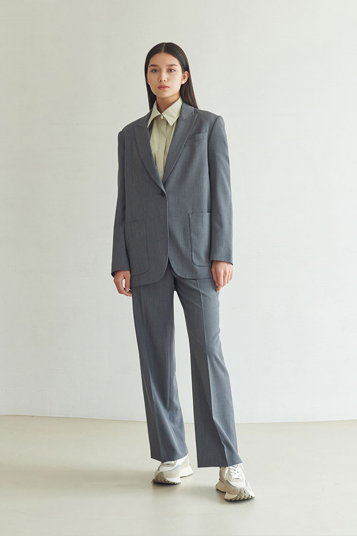 [리퍼브제품]Semi overfit tailored jacket - Grey